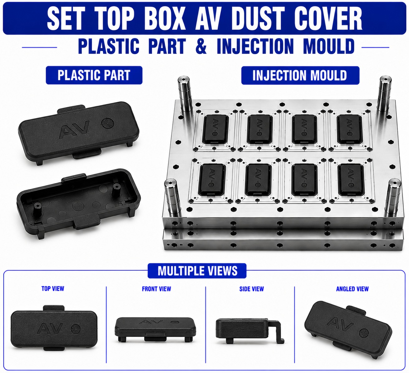 Set Top Box Plastic AV Dust Cover Mould and Moulding Service